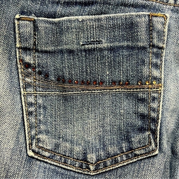 Ezra Fitch Flare Rough Hem Embellished Jeans Size 25 Women’s - Picture 6 of 7